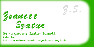 zsanett szatur business card